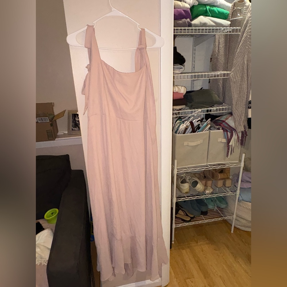 Show Me Your MuMu Claire Midi Dress in Dusty Blush Crisp